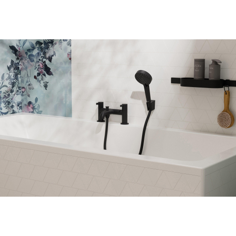 Hansgrohe Zesis mitigeur bain sur gorge - deux poignées - avec douchette - noir SW1388691
