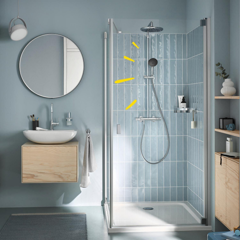 Grohe Vitalio Start 250 opbouw regendoucheset – thermostatisch – Ø25 cm hoofddouche – Ø11 cm handdouche – chroom SW1028253