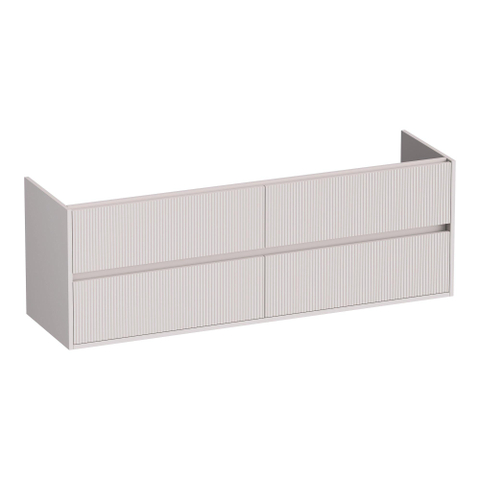 BRAUER Adore Wavy meuble sous-lavabo 160 4 tiroirs à fermeture en douceur - sans poignée - 2 découpes pour siphon - sable mat SW1198607