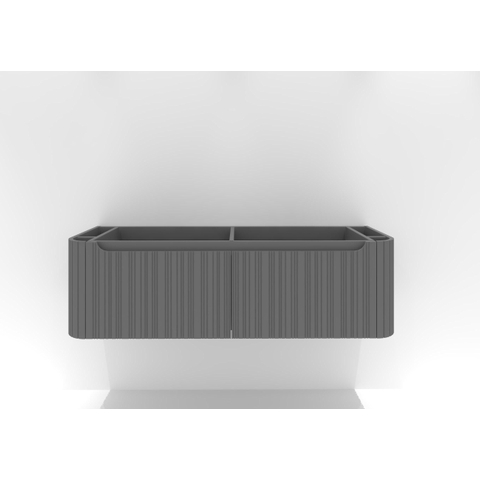 H&R badmeubelen Juice Meuble sous vasque - 140x45x40cm - angles arrondis - façade 3D - 2 tiroirs - poignée intégrée - stone grey mat SW867698
