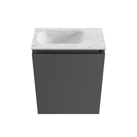 MONDIAZ TURE-DLUX Meuble WC 40 cm Dark Grey. EDEN lavabo Opalo position à gauche. Avec 1 trou de robinet. SW1104287