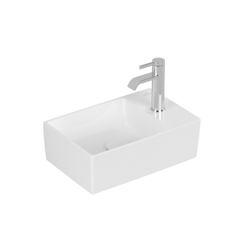 Villeroy & Boch Memento 2.0 lave-mains dessous rectifié 40x26cm - sans trop-plein 1 trou de robinet ceramic+ blanc SW358471