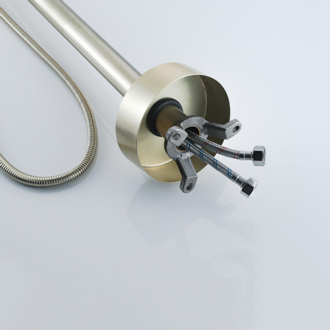 Fortifura Calvi vrijstaande badkraan - 113cm - met handdoucheset - PVD - geborsteld messing (goud) SW720550