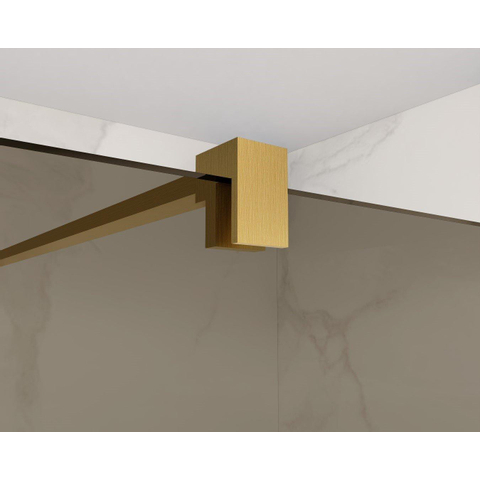 Fortifura Galeria Douche à l'italienne - 90x200cm - verre fumé - Laiton brossé SW876914