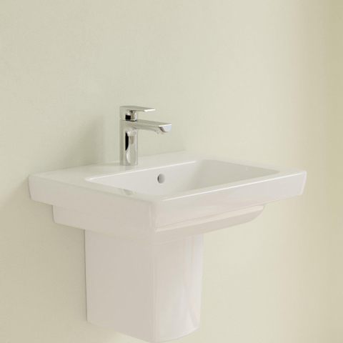 Villeroy & Boch Subway 2.0 fontein - 50x40cm - 1 kraangat - met overloop - White Alpine (glans wit) 1024199
