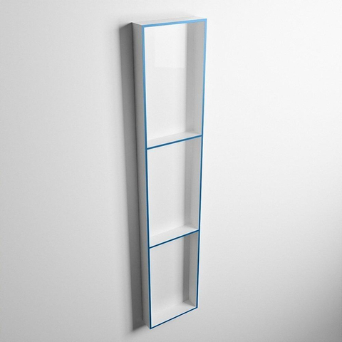 Mondiaz Easy nis 29.5x149.5x8cm voor Inbouw/opbouw 3 open vakken Solid surface Talc/Jeans SW643891