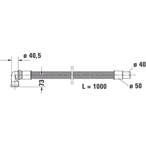 Duravit Badafvoer en overloopcombinatie - met waste - hoogglans chroom 0305206