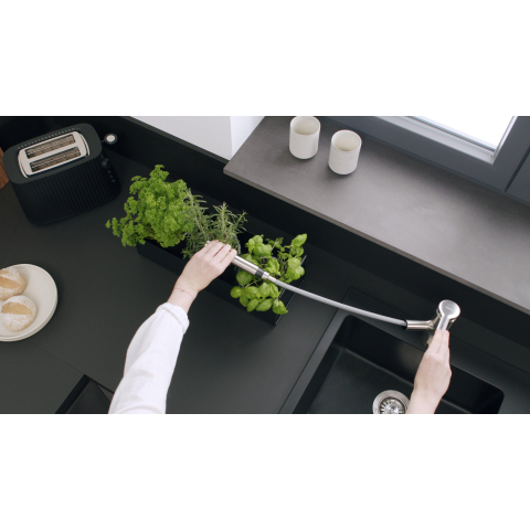 Hansgrohe Zesis M33 eengreeps keukenmengkraan 150 uittrekbare vuistdouche 2jet sBox lite rvs look SW1077753
