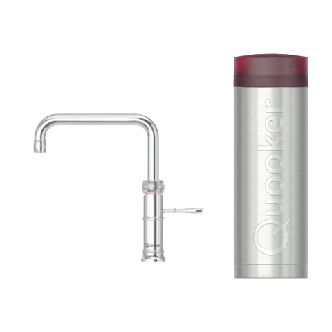 Quooker BE Classic Fusion Square kokendwaterkraan - draaibare uitloop - PRO3 reservoir - Warm / kokend water - Chroom SW795622