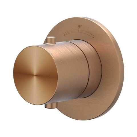 IVY Concord Élément de finition - pour mitigeur thermostatique encastré - Symmetry - rosace ronde - acier inoxydable 316 brossé cuivre mat PVD SW1030891