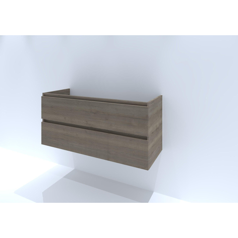 H&R Badmeubelen Infinity Wastafelonderkast - 120x44.8x55cm - 3D-front - 2 lades - zonder sifonuitsparing - greeploos - charleston SW749189