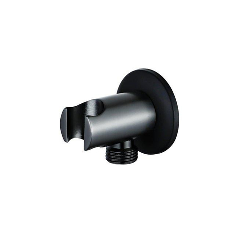 Fortifura Nebbio Ensemble de douche pluie - robinet encastré - élément encastré - coude mural de raccordement - flexible de douche métal - douchette à main barre - bras mural 35cm - douche de tête ronde - gunmetal brossé PVD SW1237967