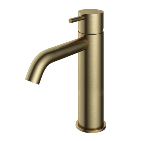Hotbath Cobber mitigeur moyen pour lavabo avec bec courbé sans vidage laiton brossé SW73529