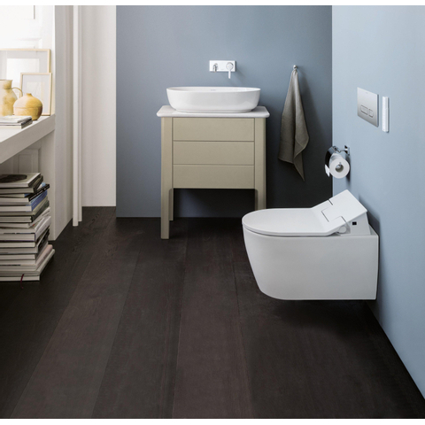 Duravit Karree Closetrolhouder - met klep - hoogglans chroom SW55120