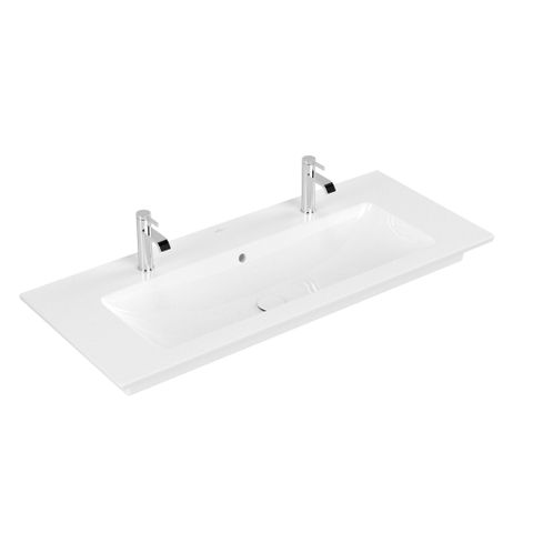Villeroy & Boch venticello meubelwastafel - 120x50cm - 2 kraangaten - met overloop CeramicPlus - White Alpine (glans wit) 1025107