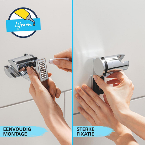 Grohe Vitalio Comfort QuickFix Handdoucheset - diameter 11cm - 3 straalsoorten - 8.0l/min - met houder - met slang - 175cm - chroom SW1028247