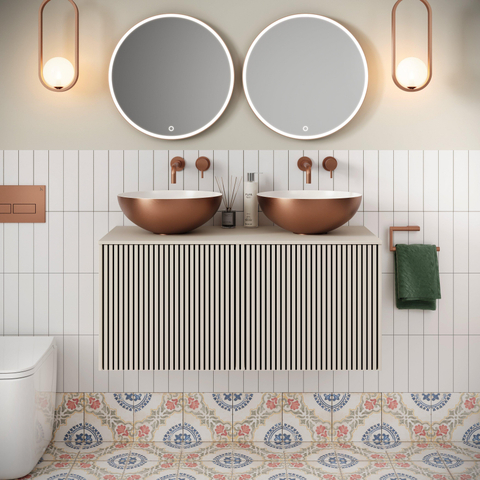 Crosswater Limit Badkamermeubelset - 100x45x45cm - 2 lades - warm stone (beige) SW1126195