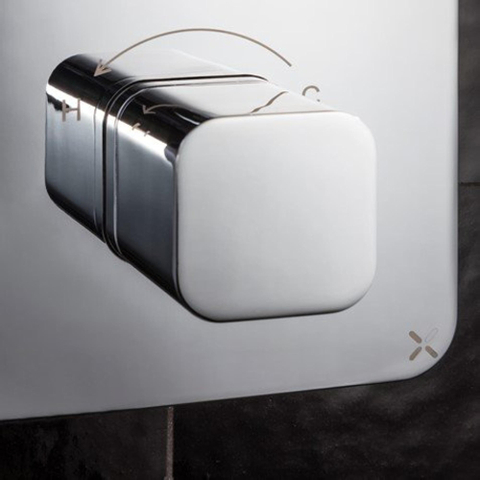 Crosswater Atoll Crossbox - inbouwdeel - met afbouwdeel - 1500 klep - 2 functies - thermostatisch - hoogglans chroom SW1224175