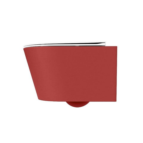 Mondiaz LAVIE hangtoilet – spoelrandloos – 36 x 53 cm – met softclose zitting – Fire (rood), zitting Talc (wit) SW1208756