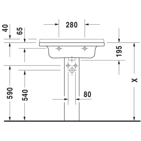 Duravit Starck 3 Philippe Starck - 3 meubelwastafel - 70x49cm - wit 0316466