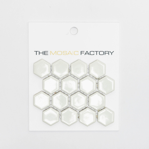 ÉCHANTILLON The Mosaic Factory Barcelona Carrelage mosaïque - 2.3x2.6x0.5cm - Carrelage mural - pour intérieur et extérieur hexagonal - céramique - Extra blanc SW861961