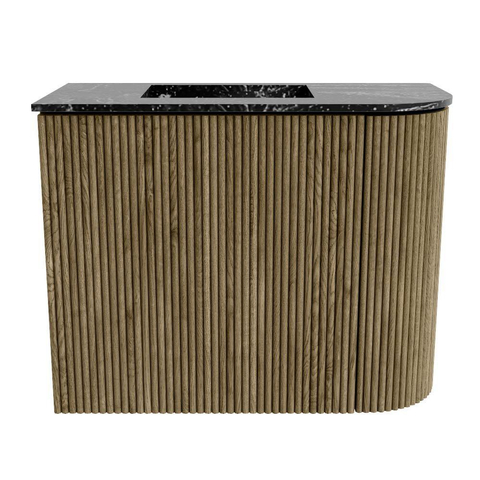 Mondiaz JOYA-DLUX Meuble de toilette 51,6cm - arrondi droit couleur Dusk - Vasque FAYE position Gauche Sans trou de robinet couleur Lava SW1423271
