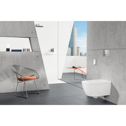 Villeroy & Boch Viconnect Bouton de commande E300 DF 25.3x14.5cm matière synthétique noir/chrome mat SW106658