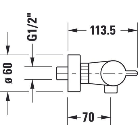 Duravit B.2 Thermostatische douchemengkraan - opbouw - 260x1135x40mm - hoogglans chroom SW500276