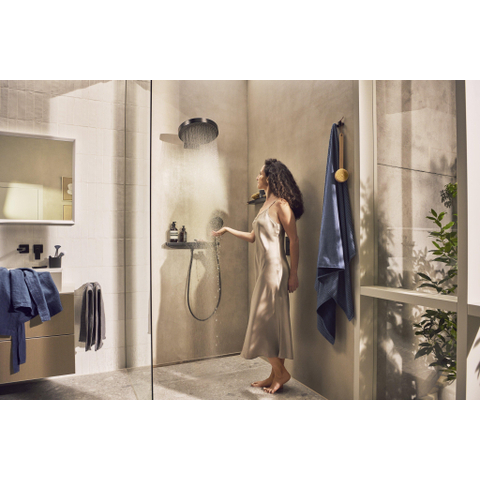 Hansgrohe RainFinity Muuraansluiting porter - 500 met douchehouder - planchet R - mat zwart SW918217