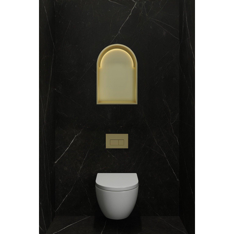 Hotbath &MORE Inbouwbox of inbouwnis Toogmodel - 30x45x10cm - met LED - IP44 - PVD - geborsteld messing (goud) SW1246499