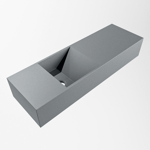 MONDIAZ TYNE lave-mains - 70x23x12cm - vasque gauche - sans trou robinet - plata (argent) SW1026165