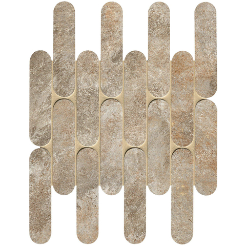 Terravito Elzino Mozaïektegel - 29x29.5cm - gebogen - 9mm - Slate mat SW1119928