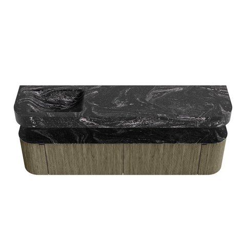 MONDIAZ THOR-DLUX 190cm meuble de salle de bains arrondi gauche + droite couleur Shadow avec 2 tiroirs et 2 portes. Vasque suspendue CLOUD Gauche 1 trou de robinet couleur Lava. SW1466628