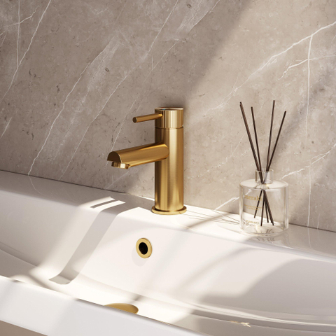 BRAUER Stripe Mitigeur lavabo bas en applique - modèle A - or brossé PVD SW1434791