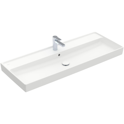 Villeroy & Boch Collaro meubelwastafel - 120x47cm - met overloop - 1 kraangat CeramicPlus - Stone White (mat wit) SW358339
