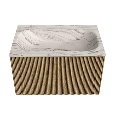 MONDIAZ KURVE-DLUX Meuble de salle de bains 70cm couleur Dusk avec 1 tiroir et 0 porte. Lavabo BIG SMALL Central 1 trou de robinet Nata. SW1432359