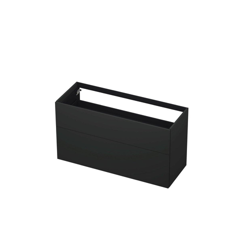 Meuble sous vasque 2 tiroirs push to open 65cm laqué anthracite mat SW352536