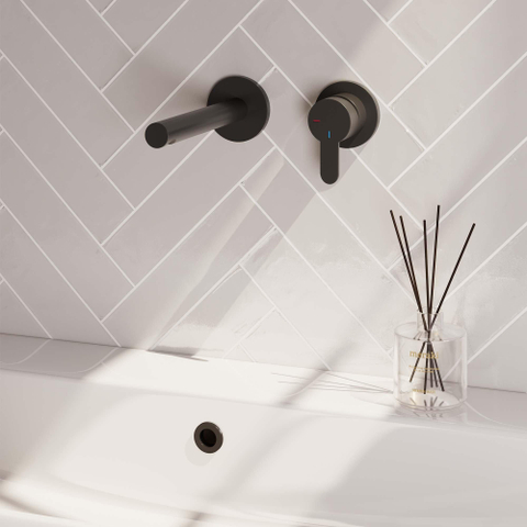 Brauer Black Edition Mitigeur lavabo encastrable économiseur d'énergie Noir mat SW385405
