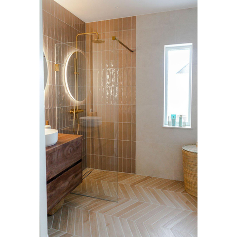 BRAUER Void paroi de douche à l’italienne en verre claire 90 x 200 cm avec traitement anticalcaire - PVD or brossé SW638708