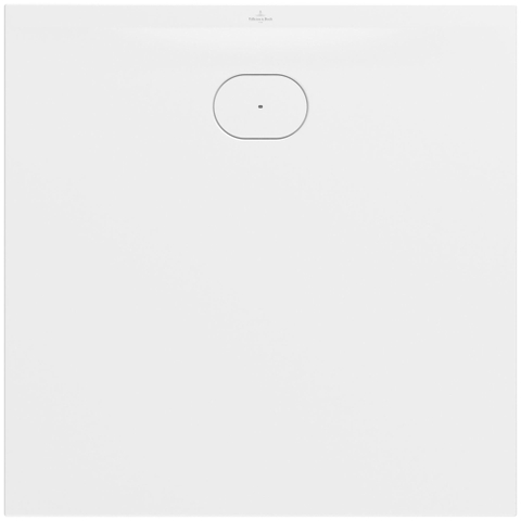 Villeroy & Boch Ecora douchebak - 100x100x3.5cm - afvoer korte zijde - stone white (wit) SW1558927