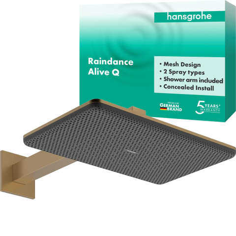 Hansgrohe Raindance alive Q - hoofddouche 210/340 2jet wand - geborsteld brons (brons) SW1388679