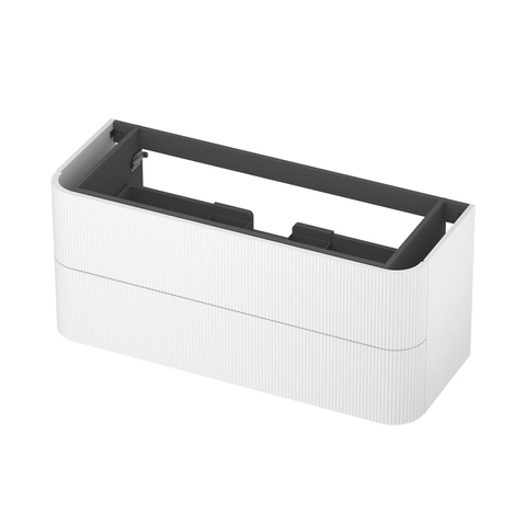 INK Concept R Meuble sous-lavabo - 120x45x52cm - 2 tiroirs - poignées rapportées - fraisées - coins arrondis - MDF - blanc mat SW1405534