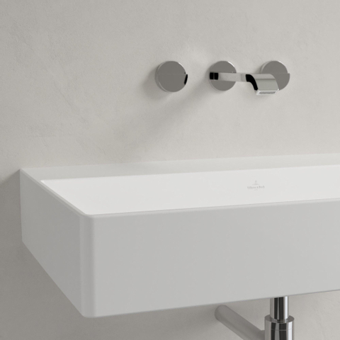 Villeroy & Boch memento 2.0 wastafel - voor handdoekhouders - 80x47cm - zonder overloop - zonder kraangat CeramicPlus - White Alpine (glans wit) SW336057