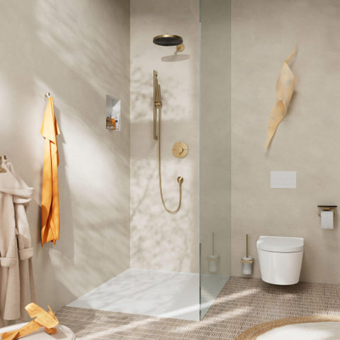 Hansgrohe Unica Glijstang S Puro - 65 cm - met easy slide schuifstuk en isiflex - doucheslang - 160 cm - geborsteld brons SW918106