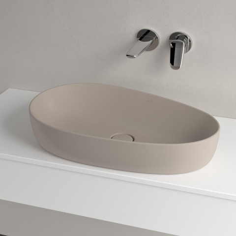 Villeroy & Boch Antao Opzetwastafel - 65x40x14.6cm CeramicPlus - zonder overloop - mat almond (beige) SW917988