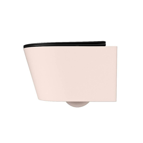 Mondiaz LAVIE WC suspendu – sans bride – 36 x 53 cm – avec abattant softclose – Rosee (rose), abattant Urban (noir) SW1208746