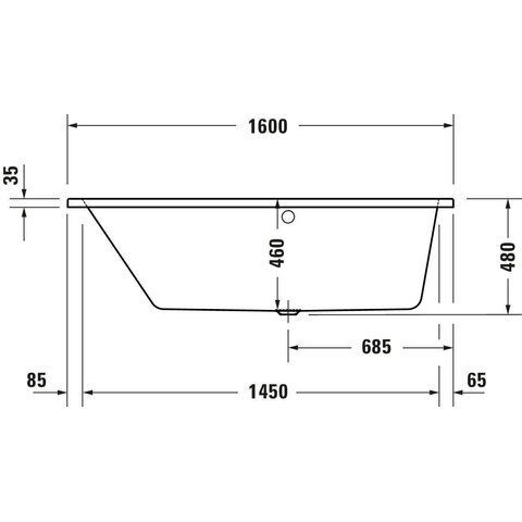 Duravit No.1 Bad offset - 160x85cm hoek links - wit glanzend SW723717