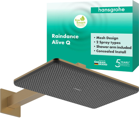 Hansgrohe Raindance alive Q - hoofddouche 210/340 2jet - ecosmart wand - geborsteld brons (brons) SW1388557