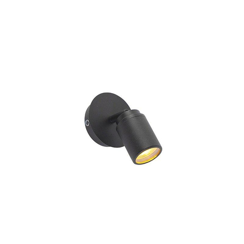 QAZQA Ducha plafonnier de salle de bains - 10x10cm - 1 spot - IP44 - noir mat SW1187200