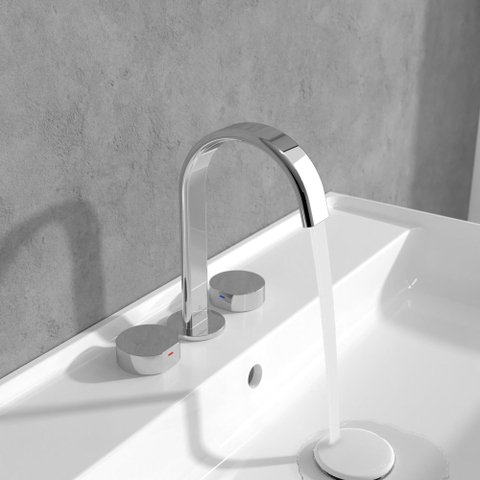 Villeroy & Boch Dawn wastafeluitloop set - zonder pop up afvoergarnituur - hoogglans chroom SW974314